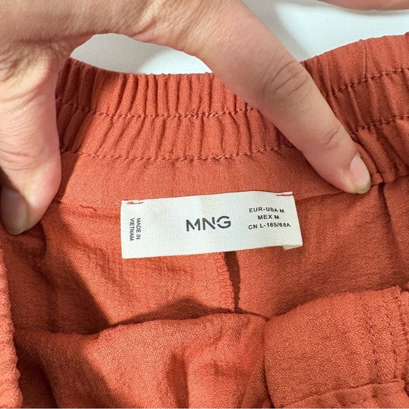Mango Rust Orange Pull on Elastic Waist Shorts Medium Casual Beach Vacation - Picture 4 of 11
